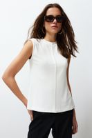 Trendyol Ecru Viscose/Soft Fabric Fitted/Sticky Knitted Blouse