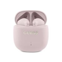 Bezdrátová sluchátka Guess Printed Classic Logo TWS, pink