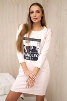 Dress with print Handle with powder pink