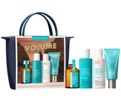 Cestovná sada pre objem jemných vlasov Moroccanoil Greetings From Volume + krém na ruky a taštička zadarmo + darček zadarmo
