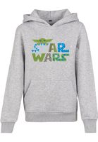 Children's colorful Star Wars logo with hood heather gray