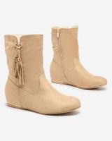Resti Beige eco-suede boots with a hidden anchor Lovely