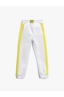 Koton Jogger Sweatpants Color Contrast, Pockets, Tag Detail, Elastic Waist.