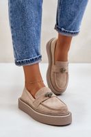 Women's platform moccasins beige erithine