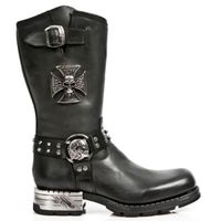 NEW ROCK - BIKER BOOTS - ITALI ANTIQUE MOTOROCK T.ACERO 45