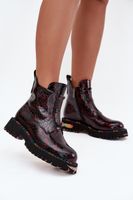 Lakierowane Botki Damskie Z Naturalnej Skóry Ocieplane Artiker