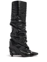 95mm Juno Shiny Leather Knee-high Boots
