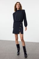Trendyol Navy Blue Plain Padded Mini Woven Dress