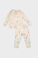 DEFACTO Baby Girl Safari Printed Long Sleeve 2-Piece Pajama Set