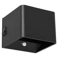 German Akumulátorové LED nástěnné svítidlo / 10 x 10 x 8 cm / 1,2 W / teplá bílá / pohyblivý senzor / černá