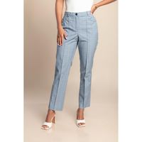 Karierte Hose Plus Size, Hellblau