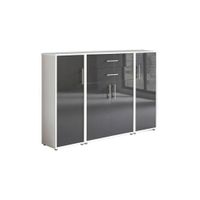 MID.YOU SKŘÍŇ NA ŠANONY, bílá, vysoce lesklá antracitová, 172,6/113,6/33 cm