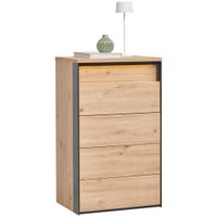 Voleo KOMODA, čierna, dub artisan, 56/95/41 cm