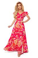 Long dress with neckline and frills Numoco