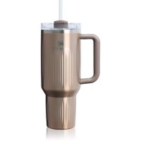Stanley Quencher H2.O Fluted Tumbler tumbler z nehrdzavejúcej ocele s rúrkou veľký Pale Gold Shine 1180 ml