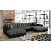 MID.YOU SEDACIA SÚPRAVA, textil, čierna, tmavosivá