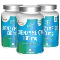 Coenzym Q10 100mg Ubiquinon 3er Pack - mit Selen und Vitaminen E und B1. 100% natürlich, hergestellt durch Fermentation. Vegan. 90 Kapseln | Sensilab