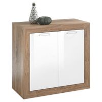 Carryhome KOMODA, farba duba, biela s vysokým leskom, 90/87/42 cm