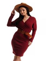 Burgundy dress Och Bella BE-BQ183.burgundy