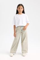 DEFACTO Girl's Wide Leg Wide Leg Pocket Trousers