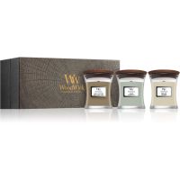 Woodwick Fireside + White Teak + Sand & Driftwood подарунковий набір 3x85 гр