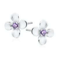Olivie Stříbrné náušnice KVÍTEK VIOLET 9509