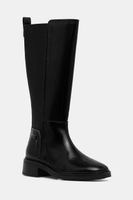 Kožené čižmy Tommy Hilfiger TH MINIMAL ABRASIVATO LONG BOOT