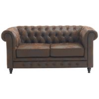 Xora SEDAČKA CHESTERFIELD, drevo, textil, hnedá, čierna