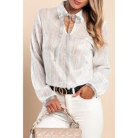 Elegante Halbtransparente Stoffbluse Callafela, Weiß