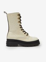 Scotch & Soda Aubri Mid Boot Off White Croco Buty do kostki Biały