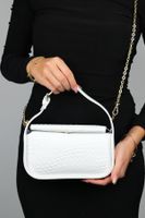 LuviShoes CEREMANY White Patterned Chain Clutch Bag