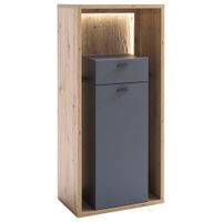 VYSOKÁ KOMODA, sivá, farba duba, 66/141/40 cm