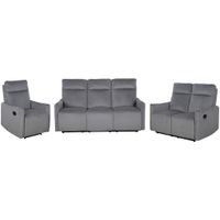 P & B SEDACÍ SOUPRAVA 3+2+1, textil, tmavě šedá