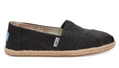 Toms Black Washed Canvas Alpargata