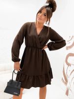 Resti Damska sukienka mini z falbankami i kopertowym dekoltem