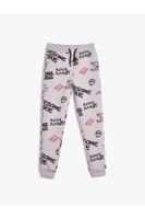 Koton Jogger Sweatpants Printed Tie Waist With Ribbon