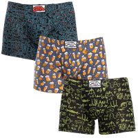 3PACK pánské boxerky Styx long art klasická guma vícebarevné (3F12672) M