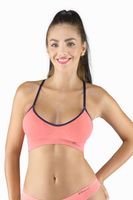 Sportovní bezešvá podprsenka Gina 07020P - bambus Oranžovo-tmavě modrá M/L