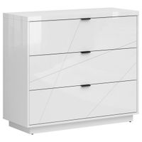 KOMODA, biela, biela s vysokým leskom, 106/93/42,5 cm