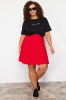 Trendyol Curve Red Elastic Knitted Skirt