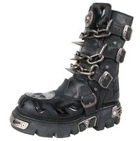 Glany damskie - Chain Boots (727-S1) Black - NEW ROCK - M.727-S1 43