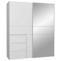 Carryhome BIELA SKRIŇA SO ZRKADLOM, biela, 170/200/61 cm