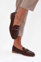 Boto Półbuty Loafersy Damskie Z Ozdobą Brązowe Priscelle