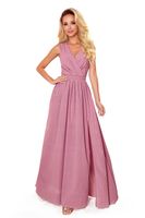 Long dress with neckline and tie Numoco