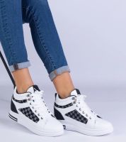 Gemre Białe sneakersy sportowe damskie na ukrytym koturnie Violinso