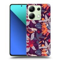 Silikónový čierny obal pre Xiaomi Redmi Note 13 5G - Purple Leaf