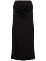 Draped Viscose Blend Long Skirt