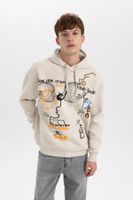 DEFACTO Oversize Fit Back Printed Hooded Sweatshirt