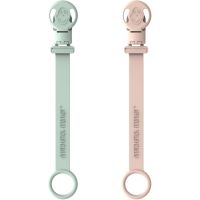 Matchstick Monkey Soother Clips тримач для пустушки Mint Green & Dusty Pink 2 кс