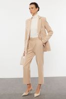 Trendyol Beige Woven Trouser-Blazer Jacket Set